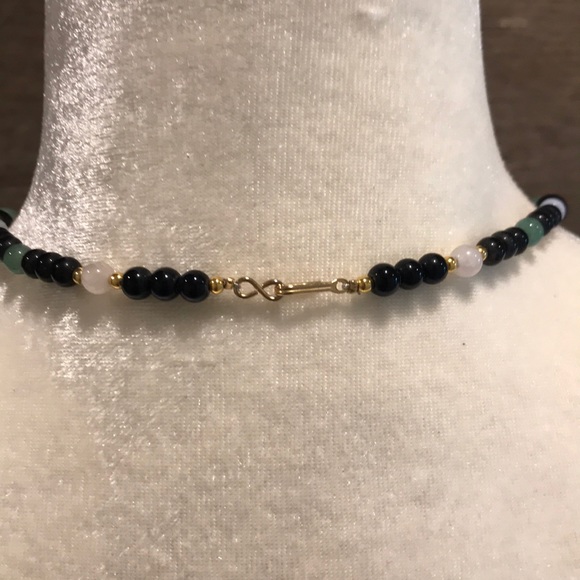 Natural Mixed Gemstone Inlay Choker Necklace - Picture 3 of 9